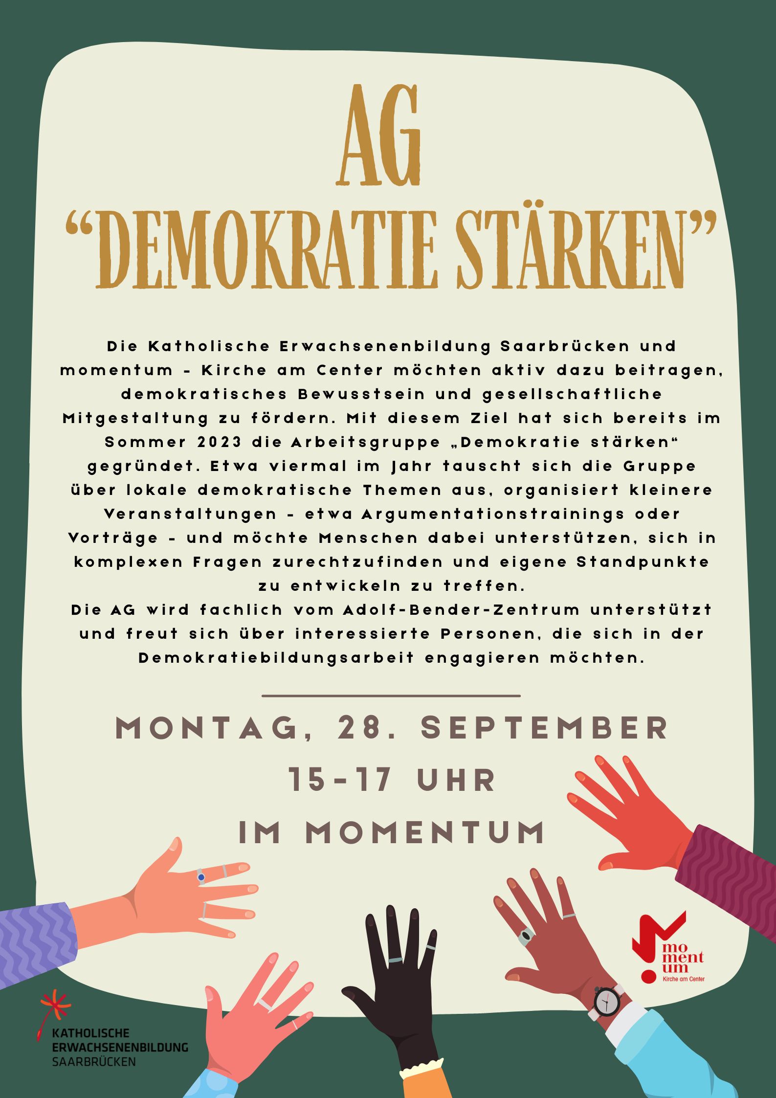 Arbeitsgruppe 'Demokratie stärken' trifft sich im momentum