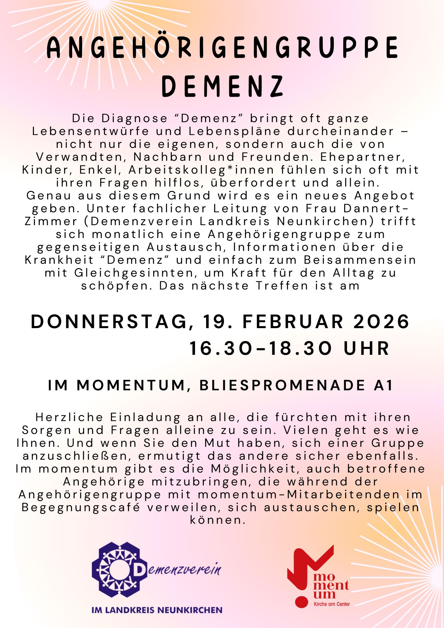 'Angehörigengruppe Demenz' am 19.02.2026 im momentum