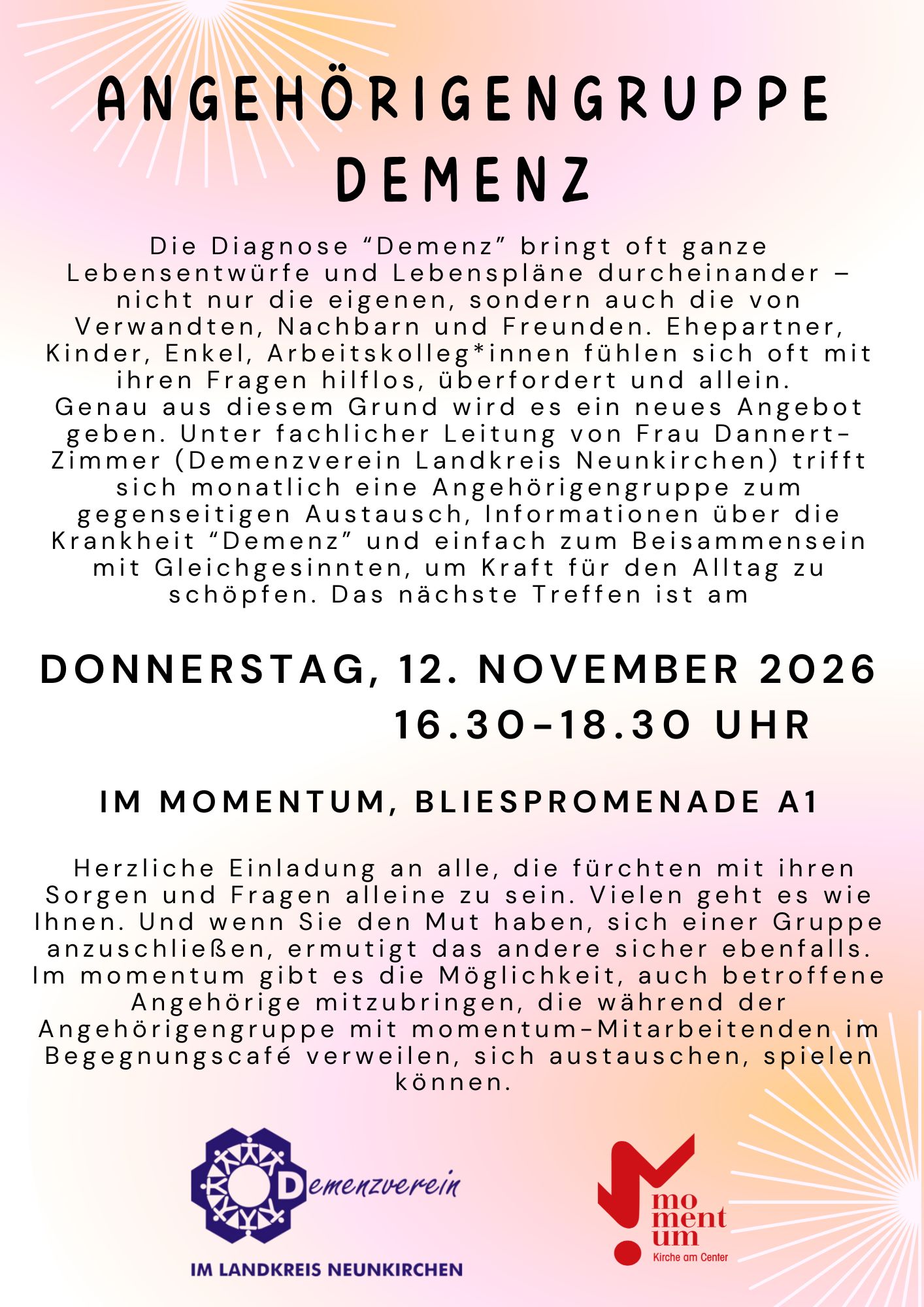 Angehörigengruppe Demenz im momentum