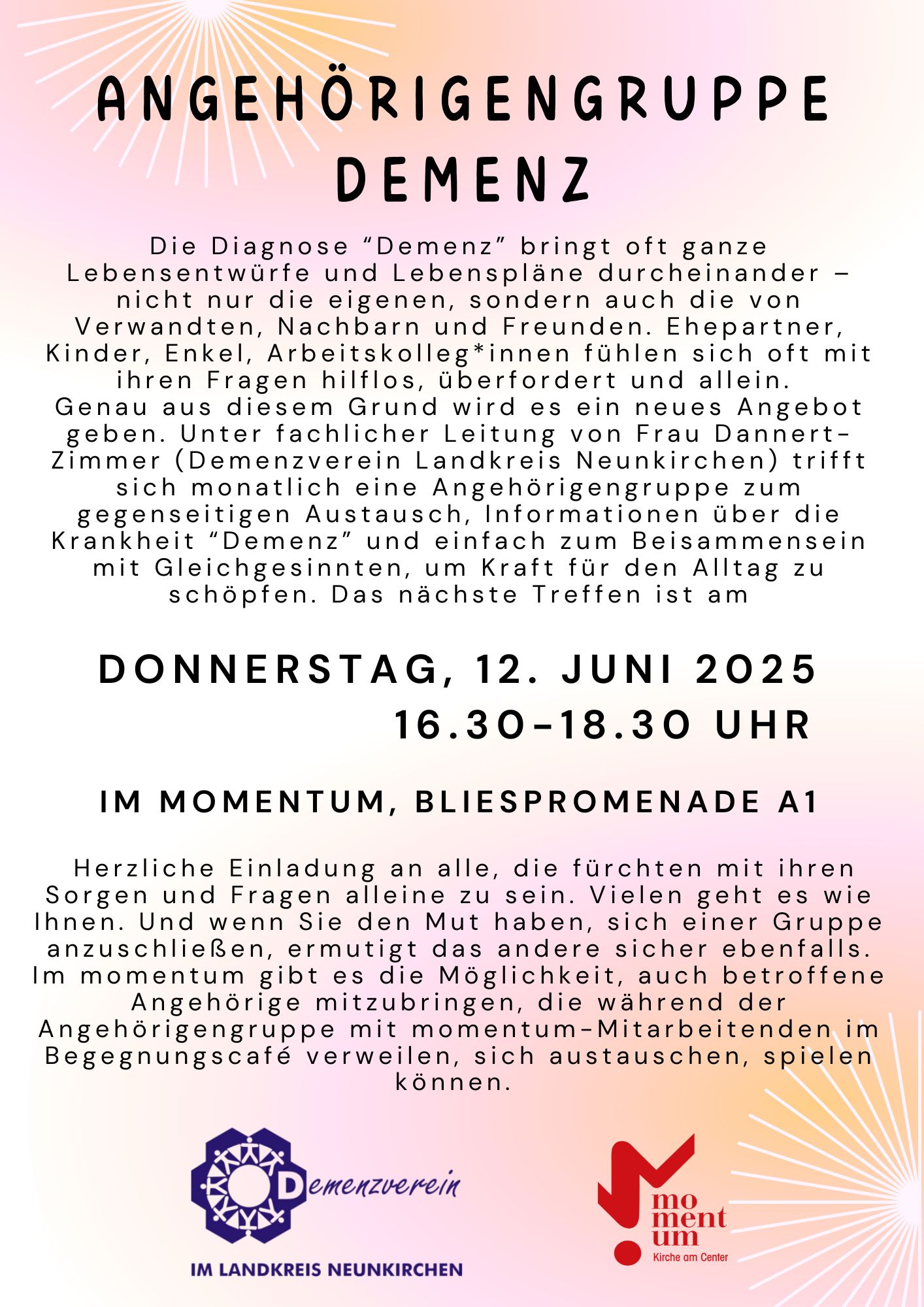 'Angehörigengruppe Demenz' am 12.06.2025 im momentum