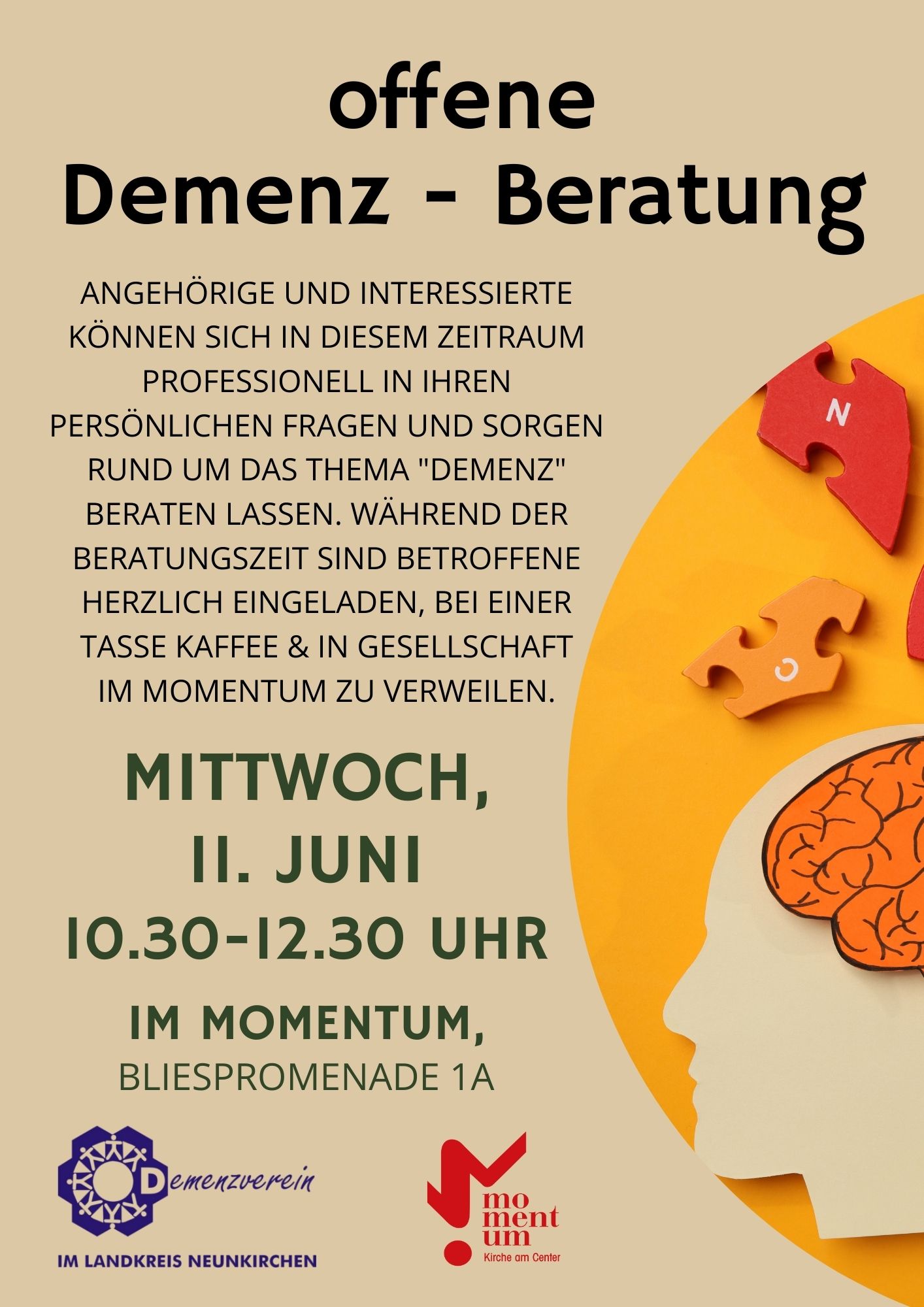 Demenz-Beratung im Juni 2025 im momentum
