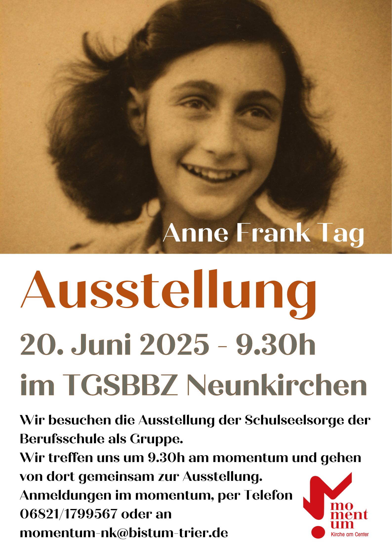 Ausstellungsbesuch am Anne Frank-Tag am 20.06.2025