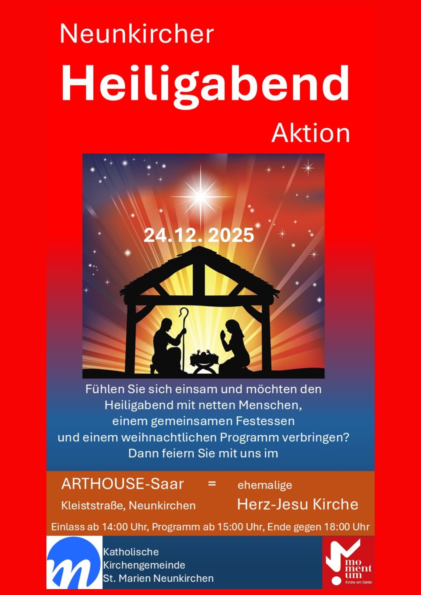 Heiligabend-Aktion am 24.12.2025 in der Arthouse-Galerie Neunkirchen
