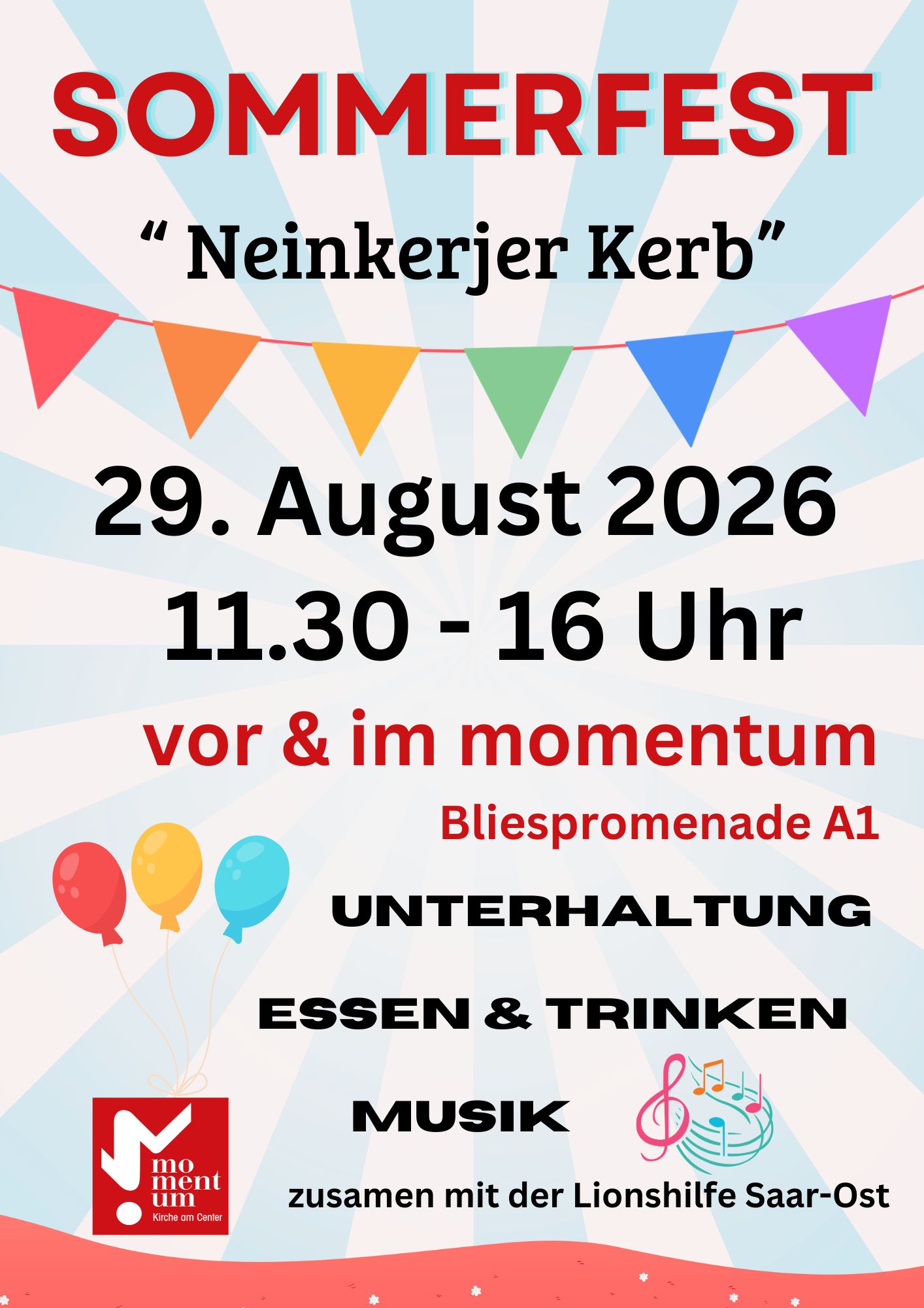 Sommerfest des momentum am 29.08.2026