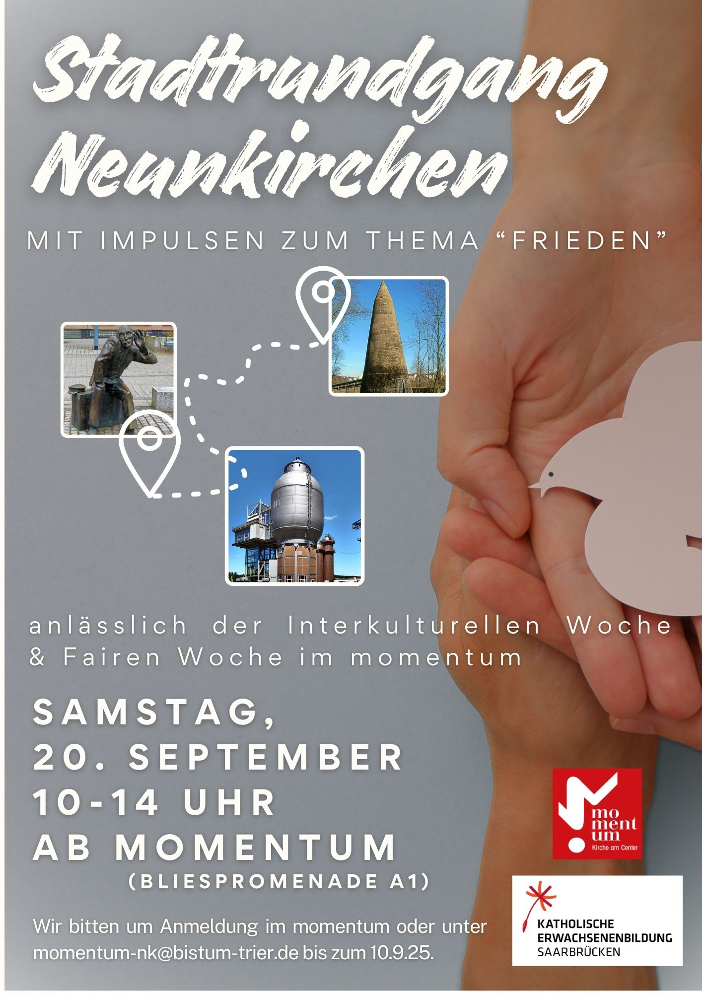 momentum-Stadtrundgang in Neunkirchen mit Friedensimpulsen am 20.09.2025