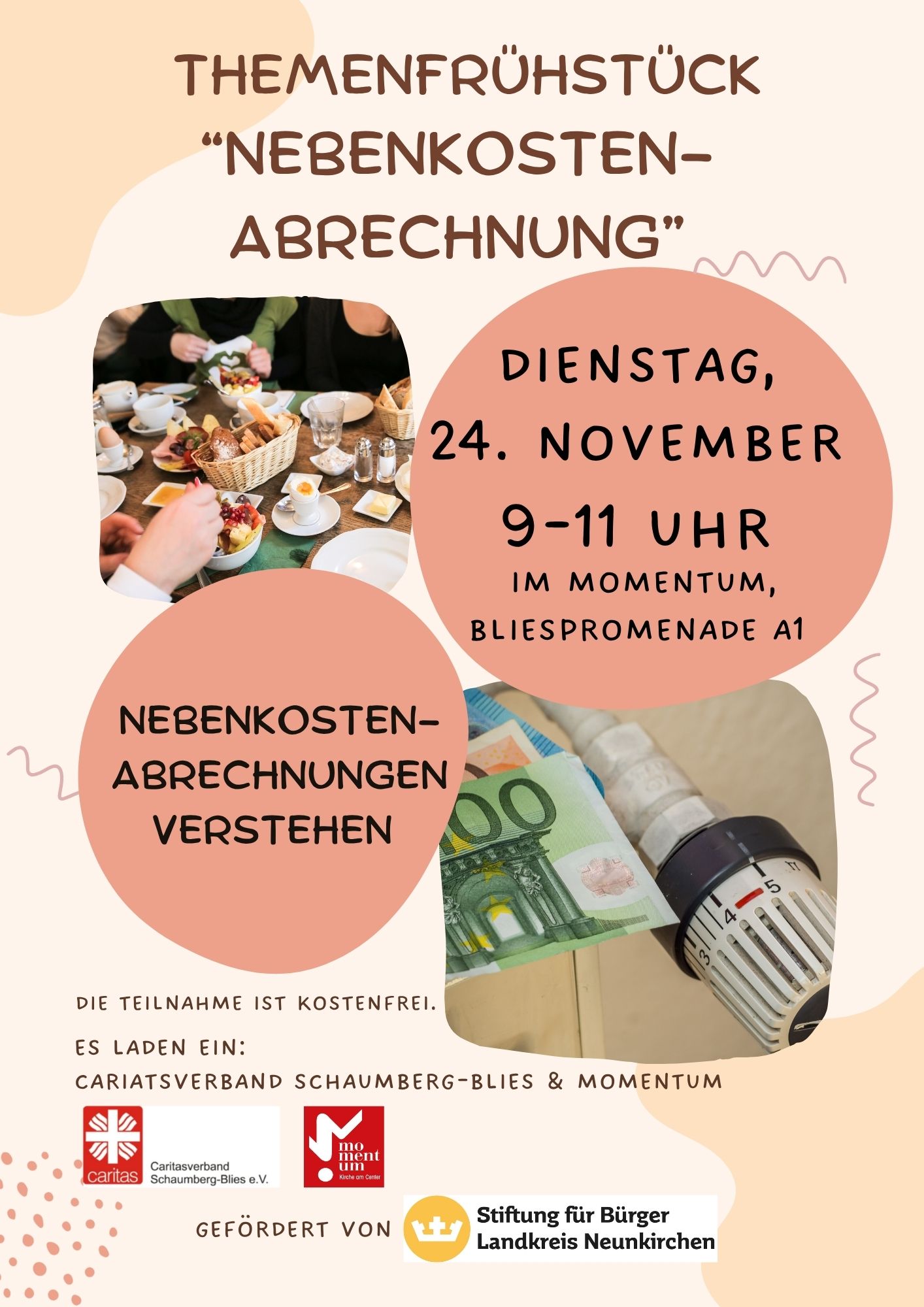Themenfrühstück am 24.11.2026 im momentum: 'Nebenkostenabrechnung'